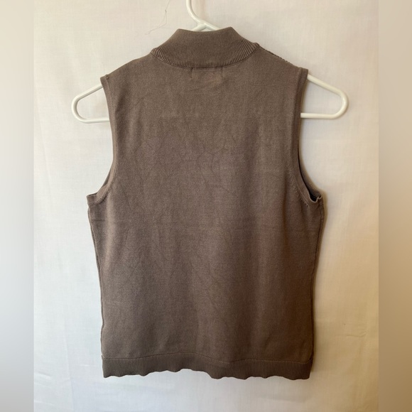 Elie Tahari  Taupe Mock turtle neck shell, Small (Sold at Saks Fifth Ave) - Picture 3 of 3